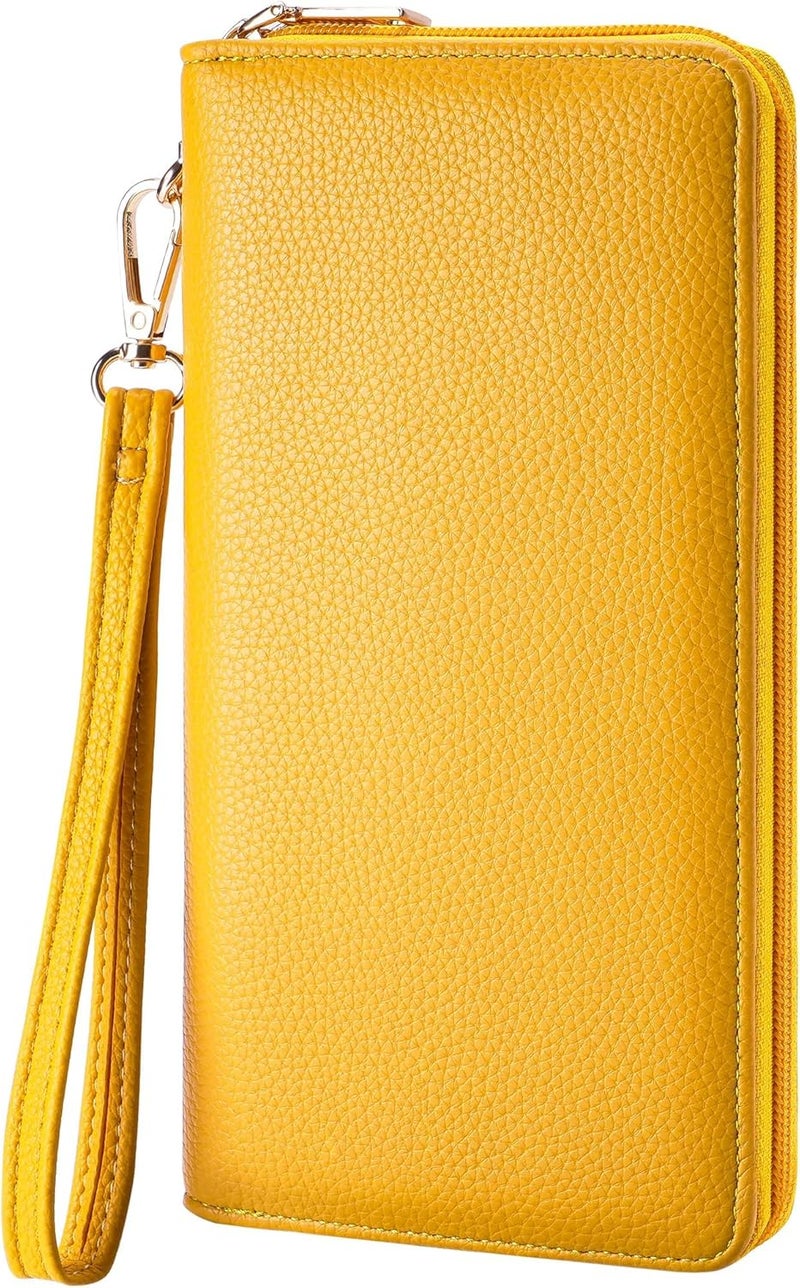 Chelmon Women's Vegan Leather Clutch Wallet with Zip, Hand Strap, Large Capacity - Image 1
